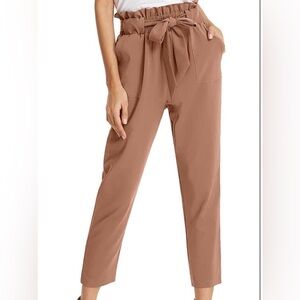 GRACE KARIN Women’s Paper Bag Waist Pants Slim Fit Casual Office Pencil Pants M